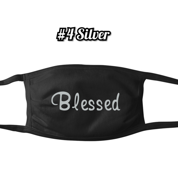 5⭐ Blessed Silver 100% Cotton Jersey Adult Mask - Picture 5 of 10